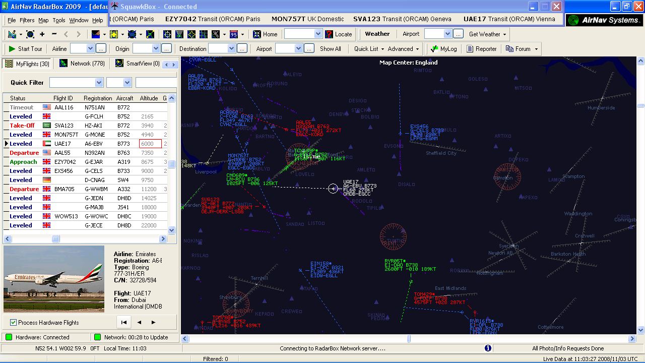 SquawkBox running with RadarBox